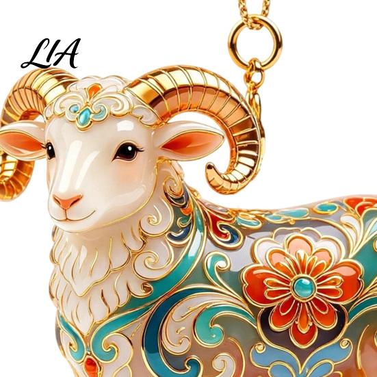 Reflective Light Holiday Pendant 2D Acrylic Goat Christmas Ornament, Cute Animal Sheep Hanging Decor for Tree, Party Decoration, New Year Gift