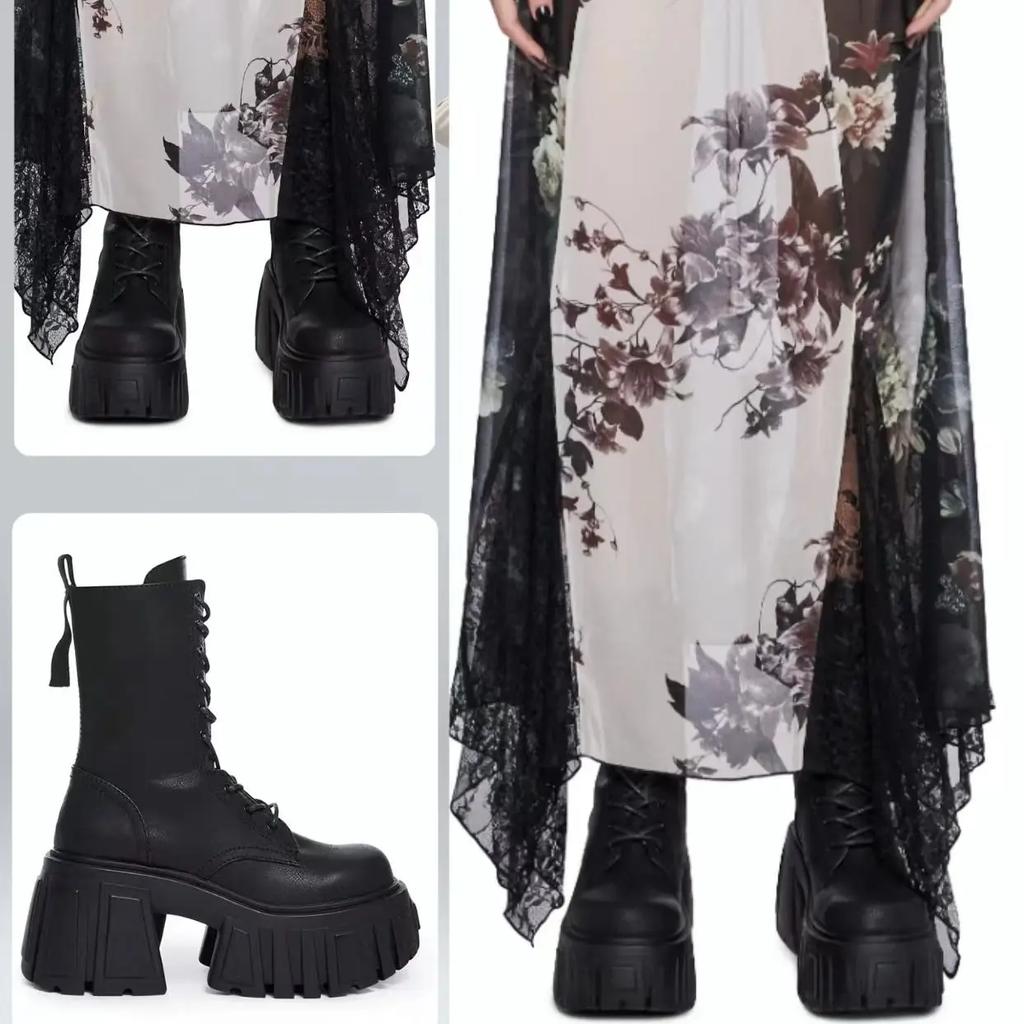 British Women's 2026  Motorcycle Height Increase Autumn and Winter New Ultra Light Thick Soled Boots Short Boots