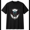 Charcoal Winged Skull Neon Glow Gothic Mens T-Shirt Black 100% Cotton Printed