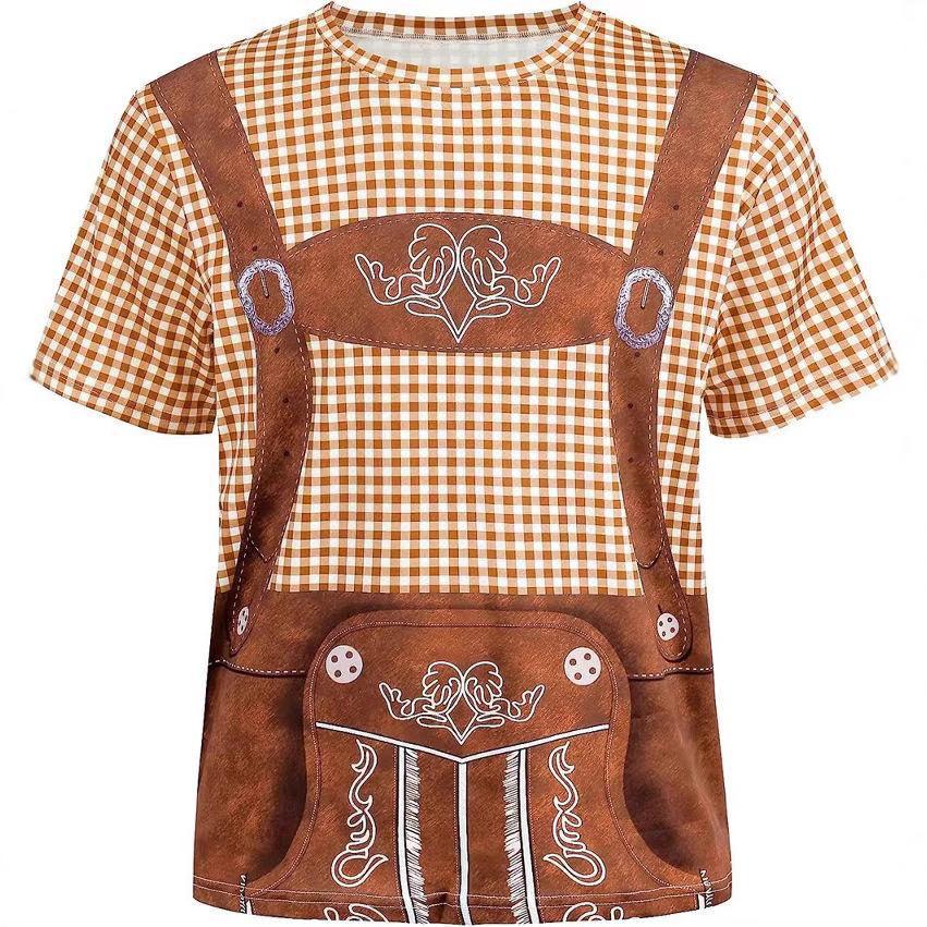 Summer Creative 3D T-shirt Men's Beer Festival T-shirt Breathable Short Sleeve Fun Printed Fashionable Comfortable Plus Size T-shirt