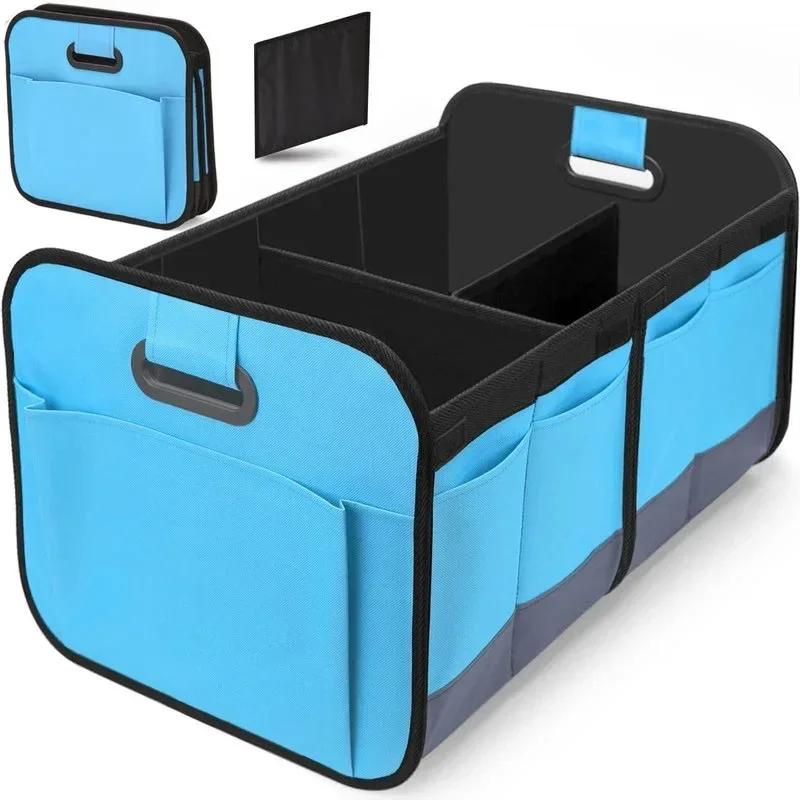 Collapsible Oxford Car Trunk Organizer with Reinforced Handles & Multi-Compartments. Fits All Cars, SUVs, Vans.