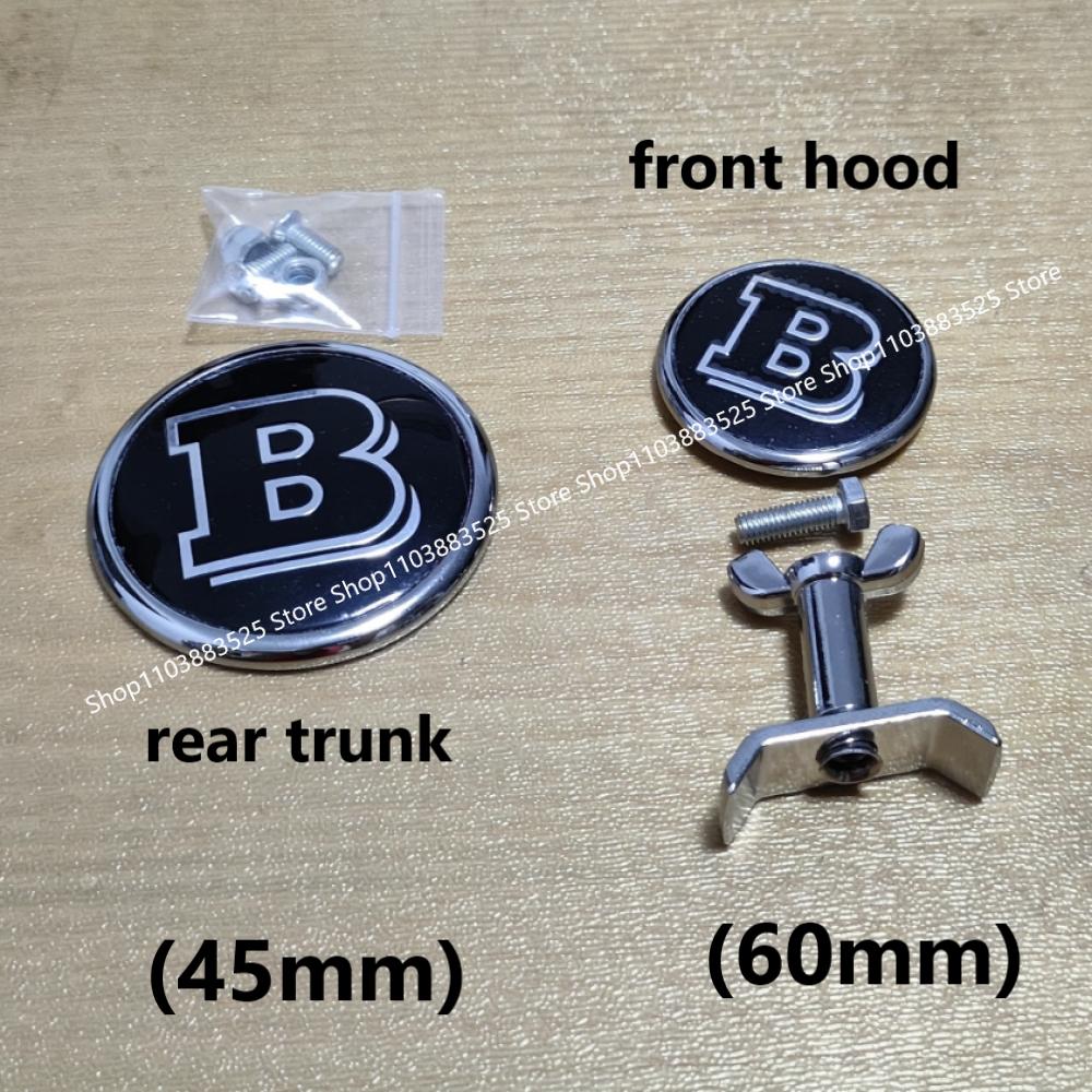 45/60mm Car Modified Badge Front Bonnet Hood Emblem Rear Trunk B Logo Badge for BRABUS W203 W204 W205 W254 W210 W211 W220 C E S
