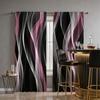 2 Piezas Cortinas Estampadas Digitalmente, Espiral Vórtice Negro Rosa Abstracto Moderno, Cortinas de Bolsillo para Barra para Decoración de Sala de Estar Dormitorio