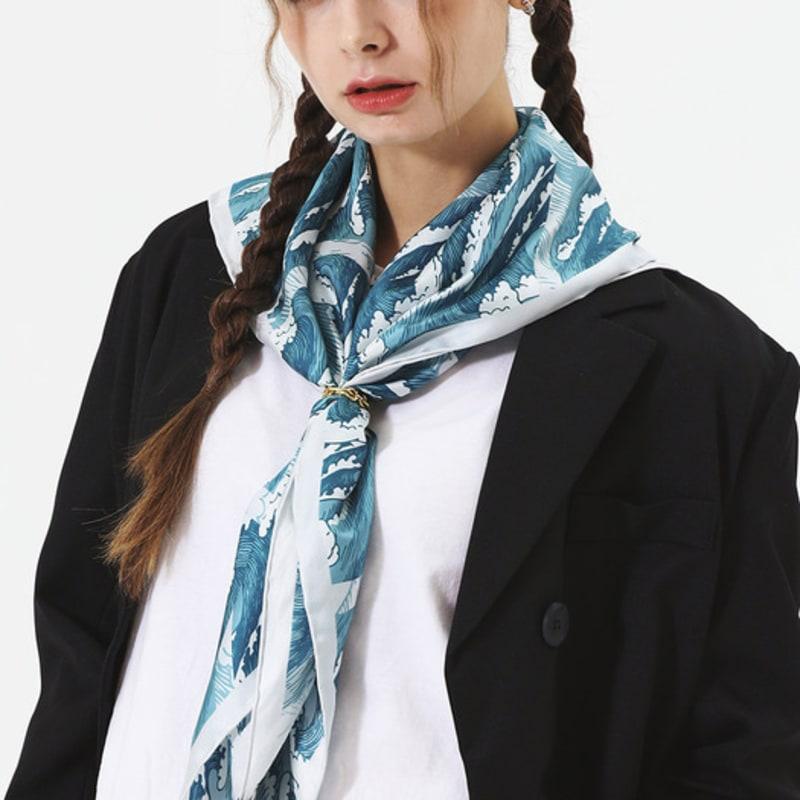 ONSZ Wave and Hive Silk Scarf
