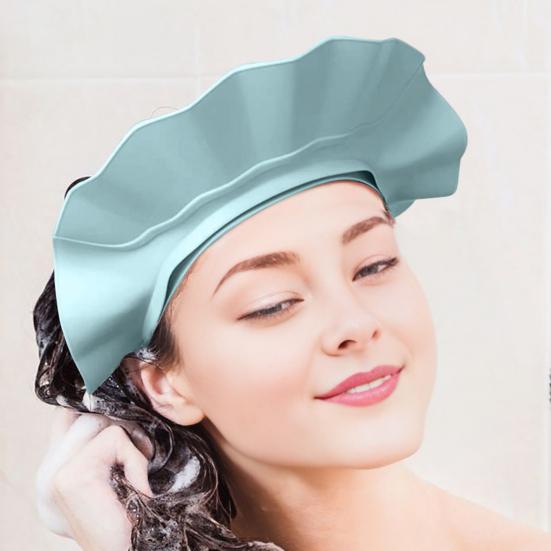 Shower Cap Shield Adjustable Bathing Head Hat Shampoo Visor Cap Soft BPA-Free Hair Washing Shield for Head