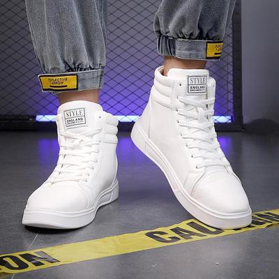 Buty deskorolkowe w stylu parowym na jesień i zimę z wysoką cholewką, buty oversize, antypoślizgowe, neutralne, casualowe, zwiększające wysokość, jednokolorowe