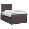 Box Spring Bed with Mattress Dark Brown 120 x 190 cm Fabric