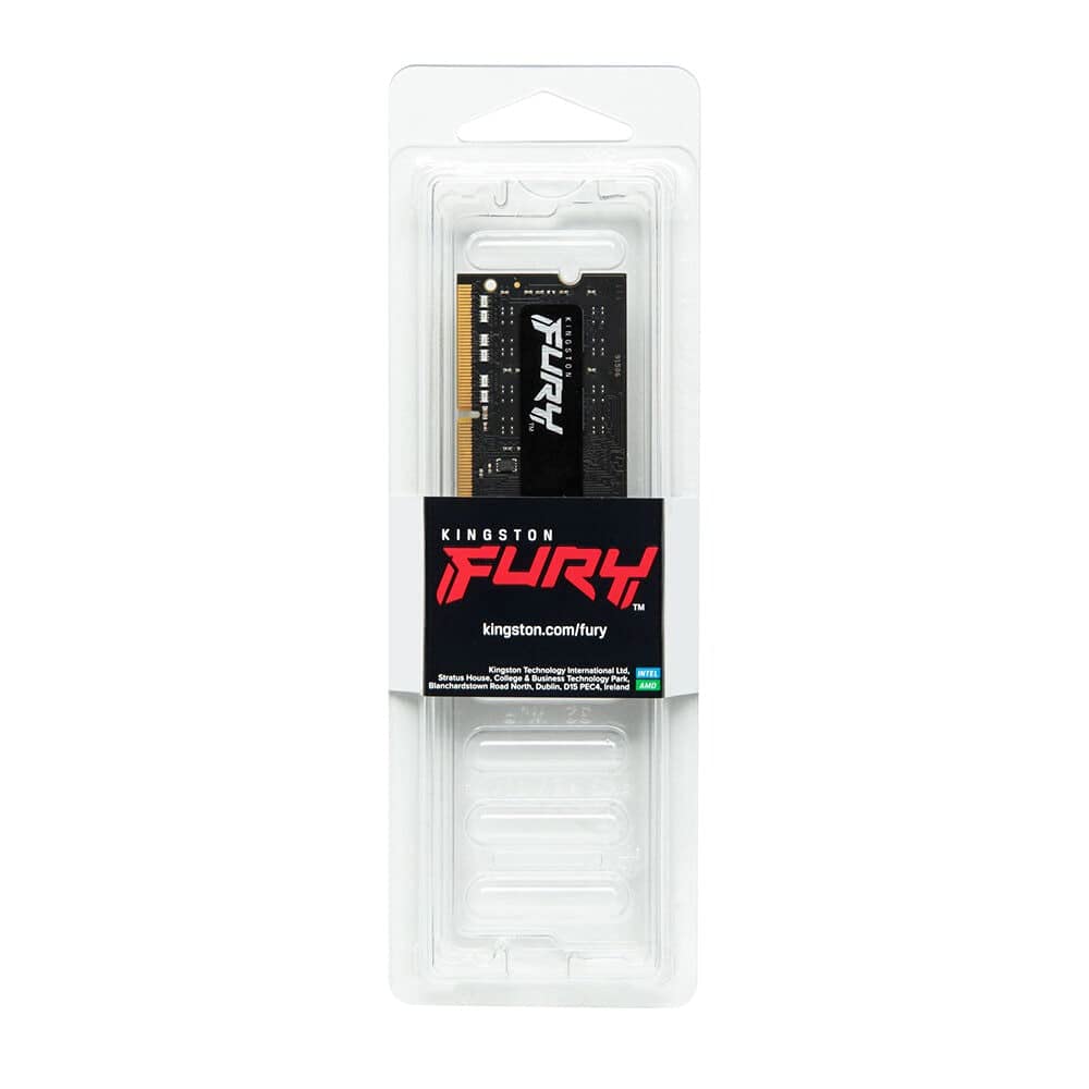 Kingston Kingston FURY Laptop-Speicher DDR4 16 GB x 2 Kingston FURY Impact CL20 Ungepuffertes SODIMM Produktlebenslange Garantie 3200 MT/s 1,2 V KF432S20IBK2/32