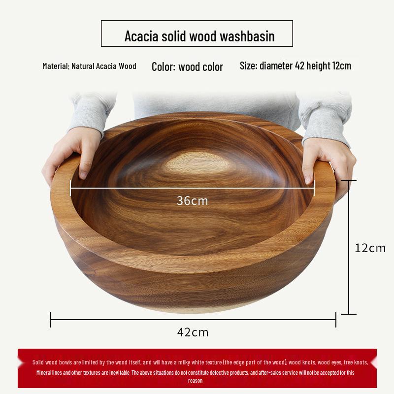 Grande Ciotola in Legno di Acero e Noce per Riso, Insalata, Zuppa e Pasta