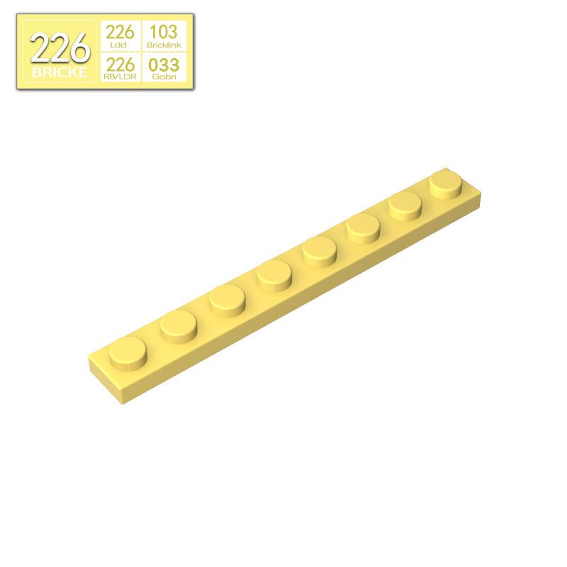 BRICKE Brick Guest 1x8 Plate, Compatible with Lego 3460, Loose Parts Building Blocks, Small Particles.