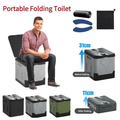 Car Toilet Bucket Trash Can Strong Bearing Capacity Trash Can Travel Outdoor Camp Folding Toilet for Tour Emergency Self-driving