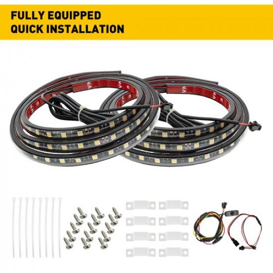 White LED Bed Tailgate Light Strip Kit Reverse Brake Signal Bar For Truck US EXV