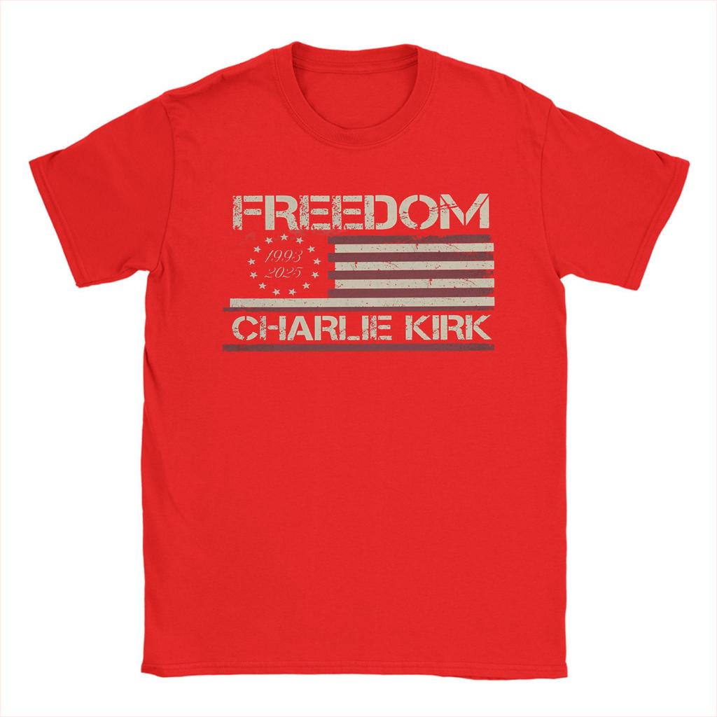 Freedom T Shirt Summer Charlie Kirk Cotton T Shirts For Male Trending Custom Logo Tshirt Short Sleeve Vintage Top Tees