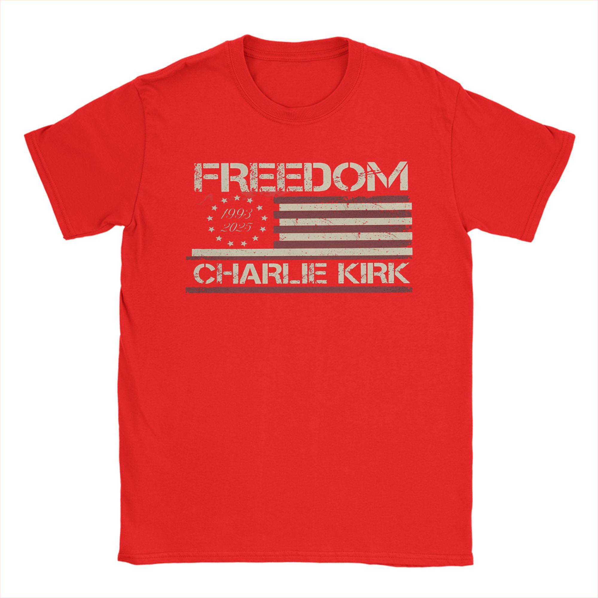 

Freedom T Shirt Summer Charlie Kirk Cotton T Shirts For Male Trending Custom Logo Tshirt Short Sleeve Vintage Top Tees L