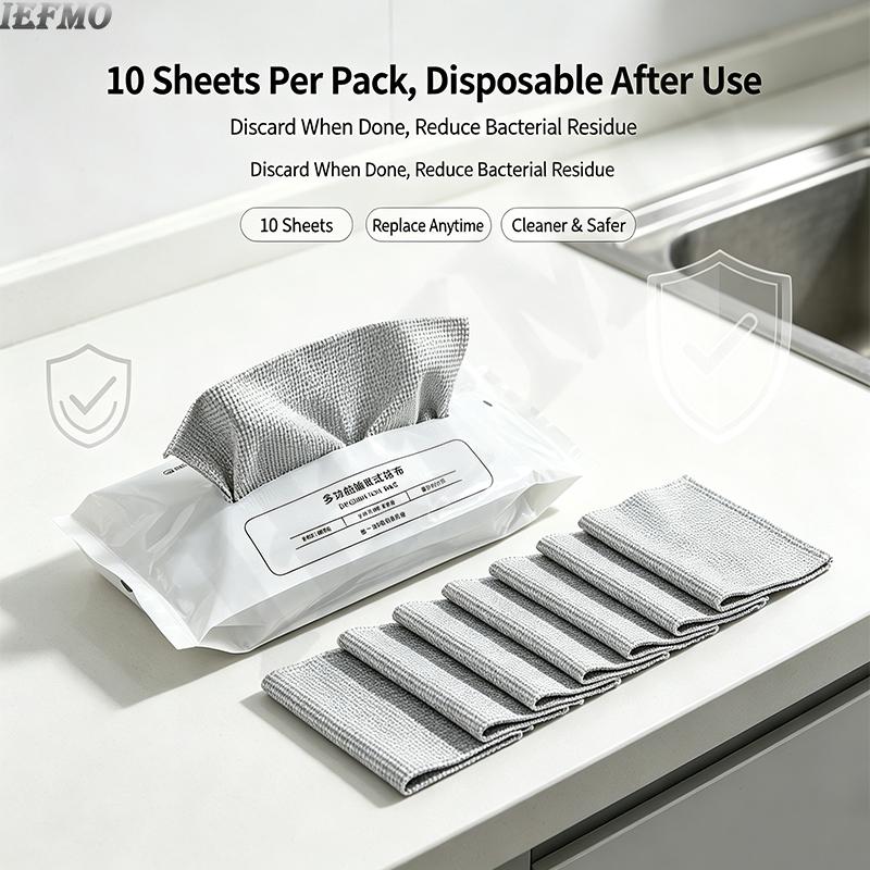 Draw-Out Microfiber Dish Wipes Super Absorbent Kitchen Towels,Reusable & Disposable Scrubber Sponges,Lazy Housework Cleaning Rag