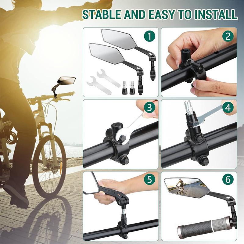 360° Rotatable Bicycle, E-Bike & Motorcycle Rearview Mirror