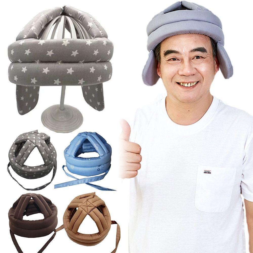 Atmungsaktiver Baumwoll-Anti-Sturz-Helm für ältere Menschen, Schwammgepolsterte Anti-Sturz-Sicherheitsmütze, für drinnen, Freizeit