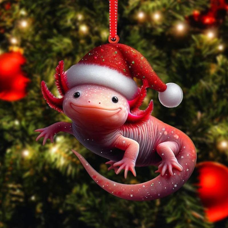 New Acrylic Flat Animal World Christmas Festival Party Pendant for Christmas Tree Decoration Pendant