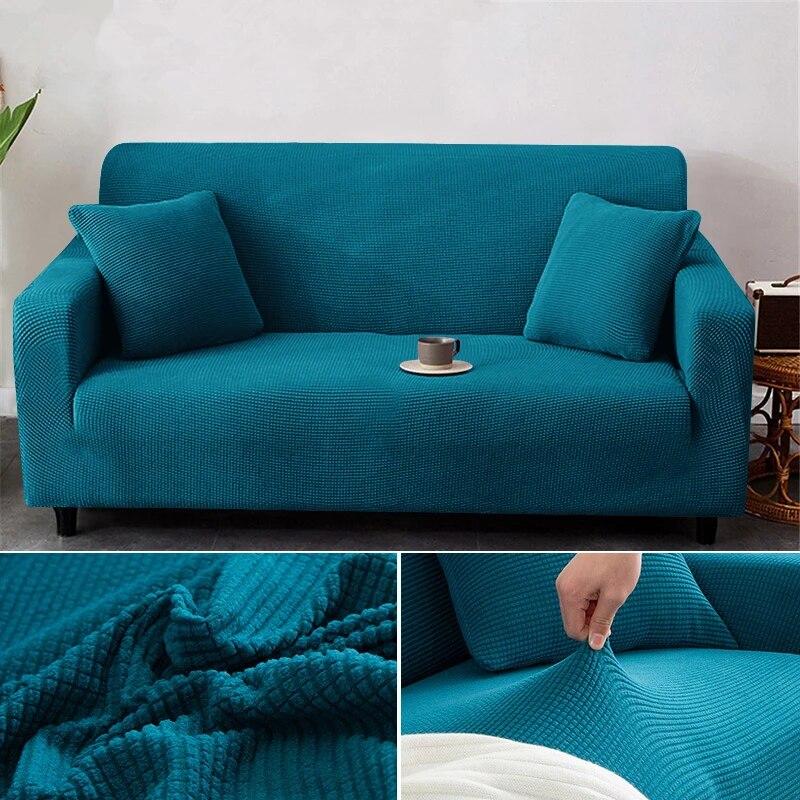 1/2/3/4 Seater Thicken Elastic Jacquard Sofa Cover Slipcover Stretch Polar Fleece L Shape Corner Sofa Covers for Living Room