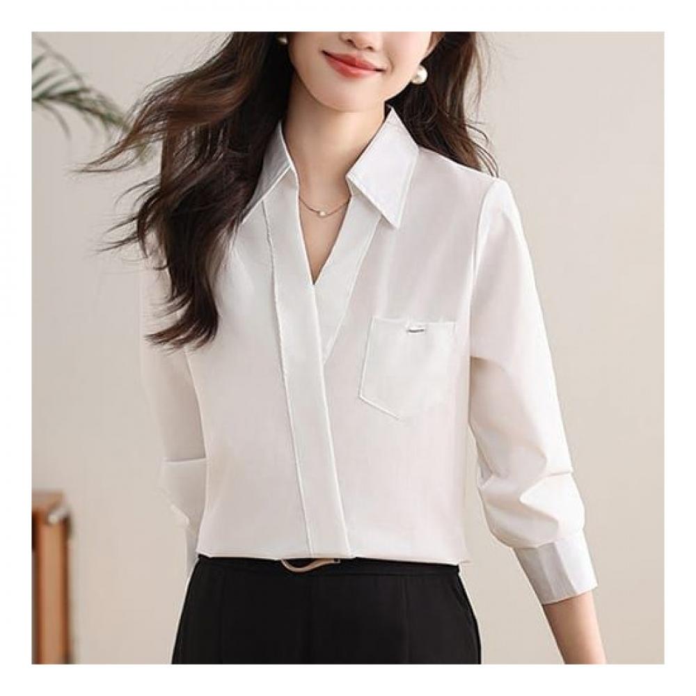 Navava Long Sleeve Slit Collar Shirt Nb2013