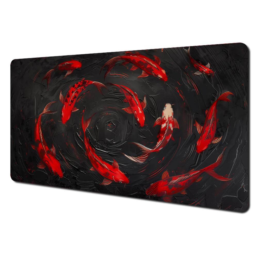 Art Aesthetic Koi Fish Pattern Design Mtg Playmat Magic Card Battle Mat Nonslip Stitched Edge Tapete Magic Mtg Tabletop Playmat