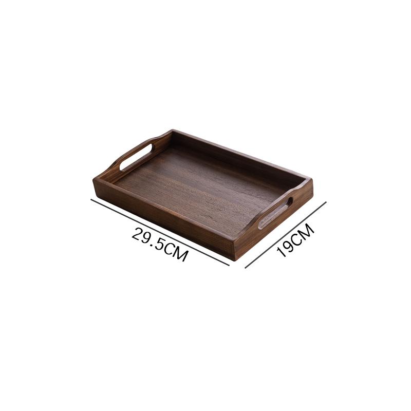 Chinese Style Household Black Walnut Solid Wood Rectangular Wooden Tray Coffee Cup Tea Tray Storage Plate Dining Plate Home