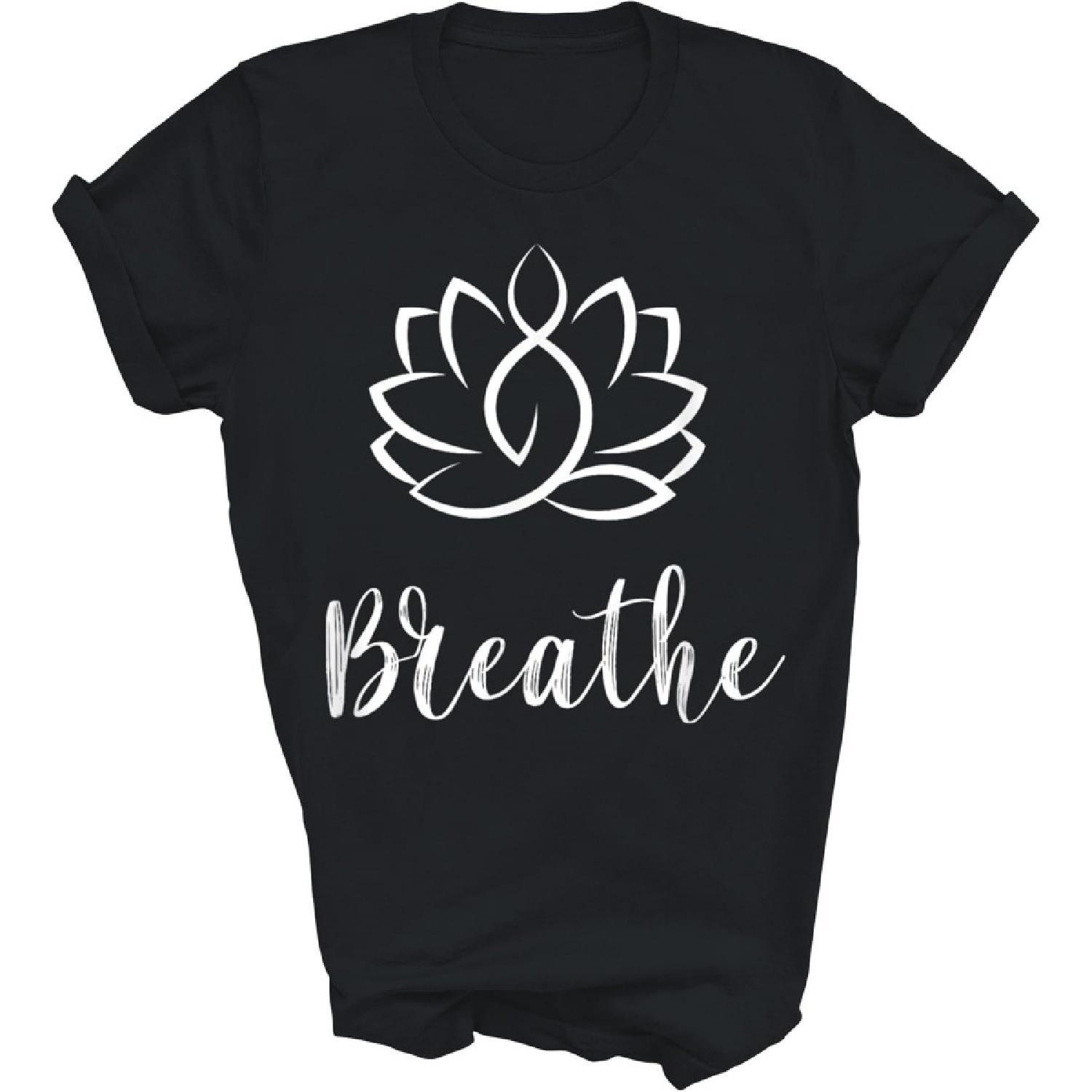Capman Breathe Buddha Lotus Flower Meditation Yoga Meditate Lover Unisex Shirt Gift Women Men T-Shirt (Black;M) XXXXXL разноцветный
