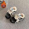 Round Head Two Cotton Shoes Velvet Cotton Shoes German Training Shoes Winter New Retro Thermal Board Shoes