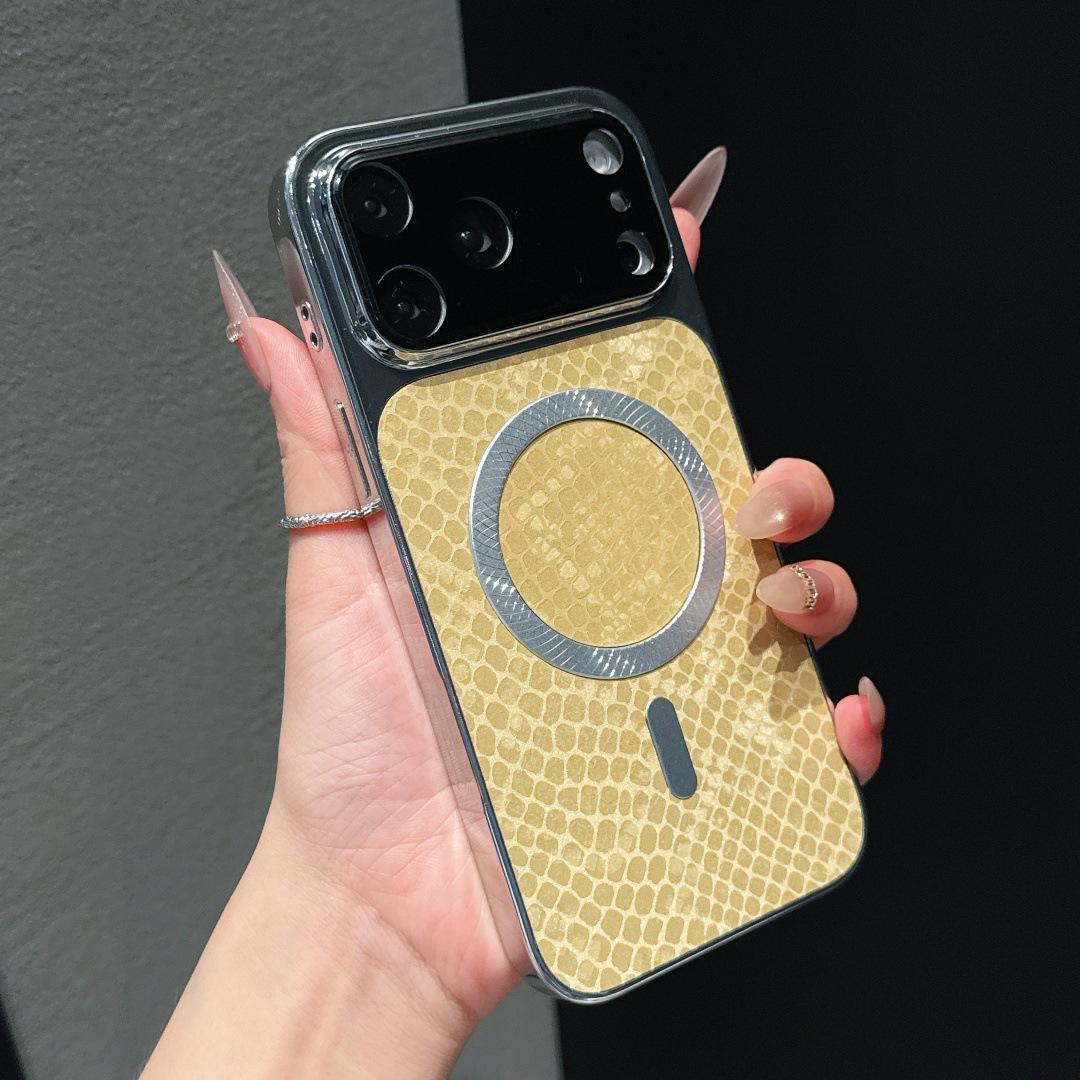 Colorful Pineapple & Snake Skin Magnetic Phone Case for Apple 11/12/13/17 Pro Max 14PRO