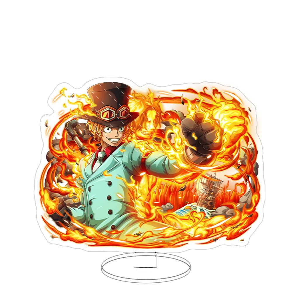 Stand Acrilico Grande Ornamenti Cartone Animato Pirata Luffy Sauron Espositore da Tavolo Spettacolo di Fumetti Vendita All'Ingrosso Consegna