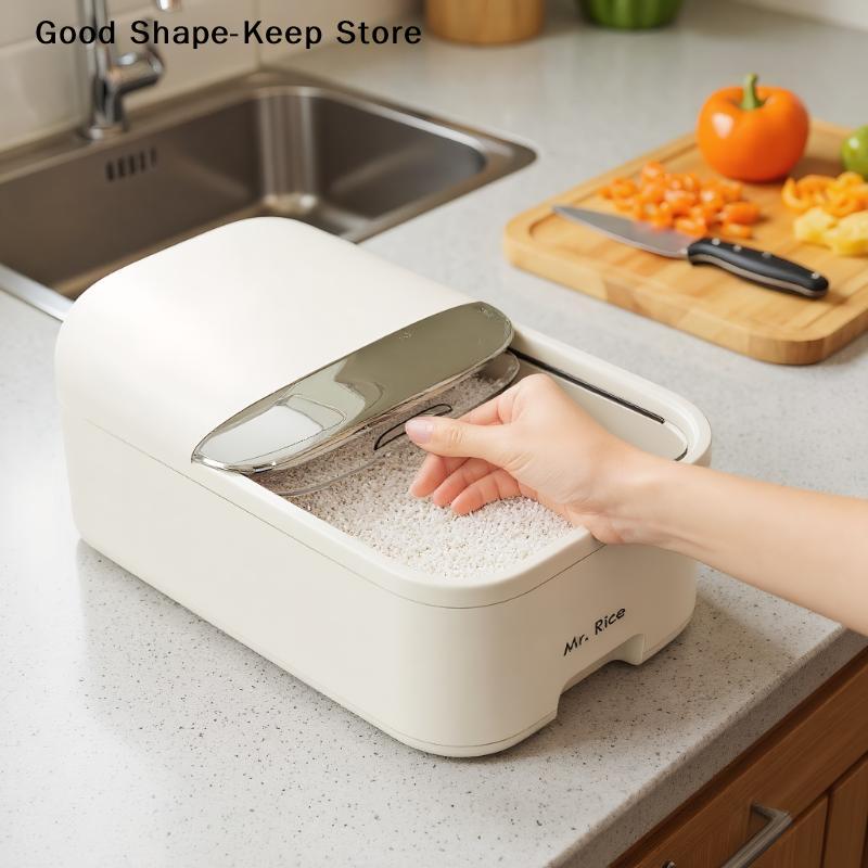 10KG Rice Storage Box Home With Lid Insect Proof Moisture Proof Rice Box Grain Sealed Jar Kitchen Container Storing Dry Grain