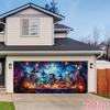 2D Halloween 1 Piece Halloween Celebration Garage Banner: 6 Skeletons At the Banquet Outdoor Decoration Party Supplies