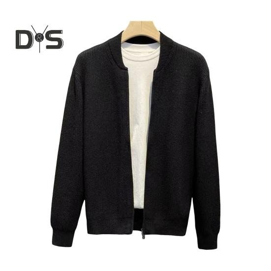 

Мужской свитер, пальто, застежка-молния, трикотаж, эластичный, с длинными рукавами, с круглым вырезом, верхняя одежда, чистый цвет, большие размеры, свободный, повседневный, кардиган, повседневная одежда, школьная, средняя L чёрный