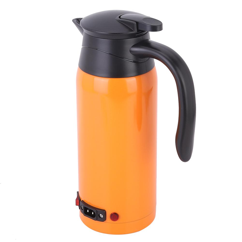 800ml 12V 24V Large Capacity Portable Electric Kettle Water Heating Mug for Truck Car UseOrange