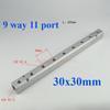 (Port To Port 45mm)30x30mm G1/2" In G1/4" Out 2-12 Way Aluminium Alloy Distributor Manifold Splitter Block Pneumatic Air Fitting