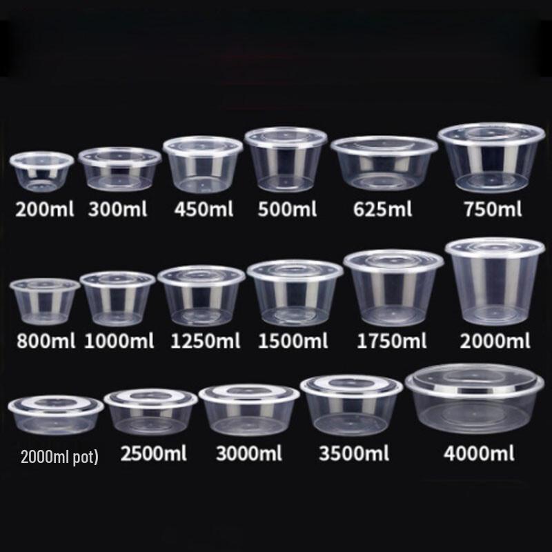 XinXianPin Disposable Round Transparent Plastic Food Containers with Lids