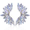 Wing Shape Water Diamond Earrings In Alloy With Electroplated Finish For Trendy Women
