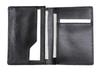 Recycled Cowhide Leather Business Card Holder with Lasting Piece Metal Rotating Ballpoint Pen 4-Pocket Set, Blue, T23-LS030B-TK23-L