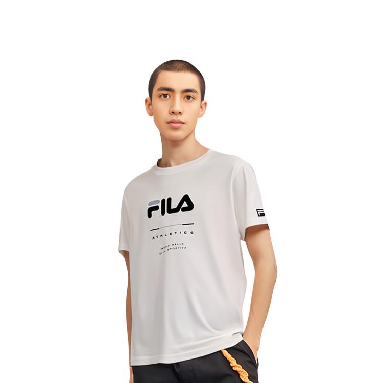 Fila Basic Simple Sports Fitness Round Neck Short Sleeve T-Shirt Men Tops White A11M331104FWT