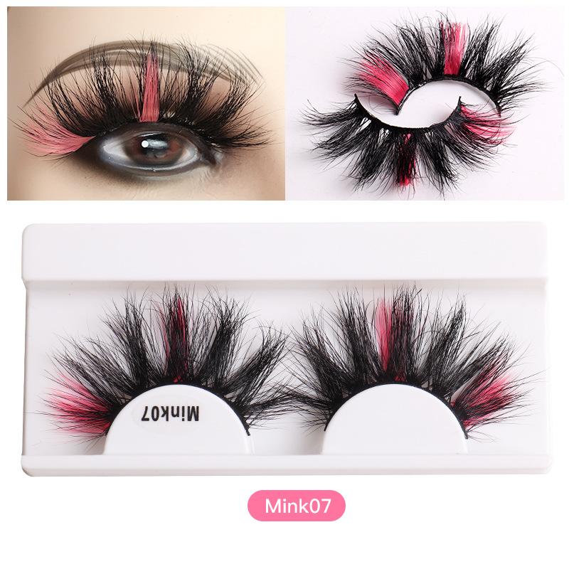 8D Colored Mink Hair False Eyelashes Natural Docile Thick Eyelashes