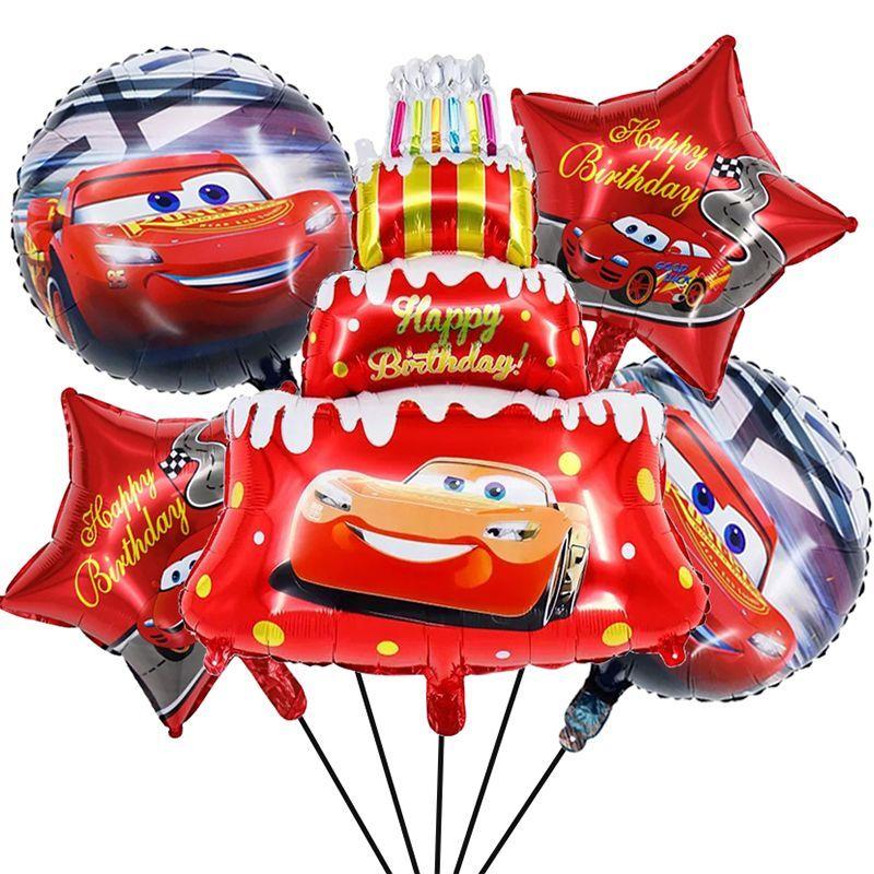 

Racing Theme McQueen Car Parade Aluminum Film Balloon Set for Children s Birthday Party Decoration