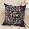 Be Kind Flowers Cushion Cover Short Plush Doublesided Print Square Throw Pillow Covers Sofa Home Cushion Decor