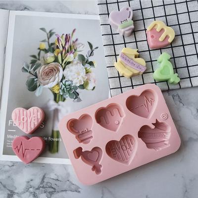 Multicavity Love Heart Schokoladen-Silikonform für Süßigkeiten, Kekse, Liebe, Eiswürfelform, Backwerkzeug, Geschenk, Liebe, Fondant, Kuchen, Kerzenform