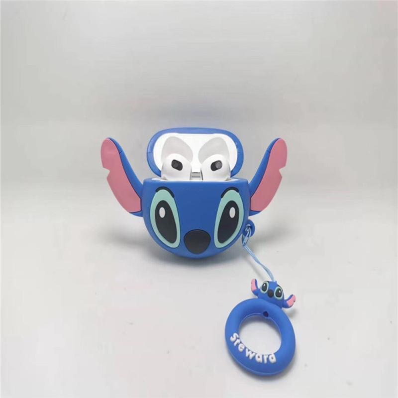 Cartoon Mickey Minnie Stitch Bluetooth-compatible Earphone Case Cartoon Silicone Protective Cover