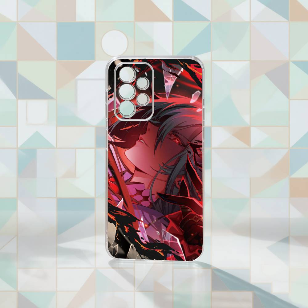 Genshin Impact Arlecchino Phone Case Transparent Silicone Soft For Samsung S25,S24,S21,S22,S23,S30,Ultra,S20,Plus,Fe