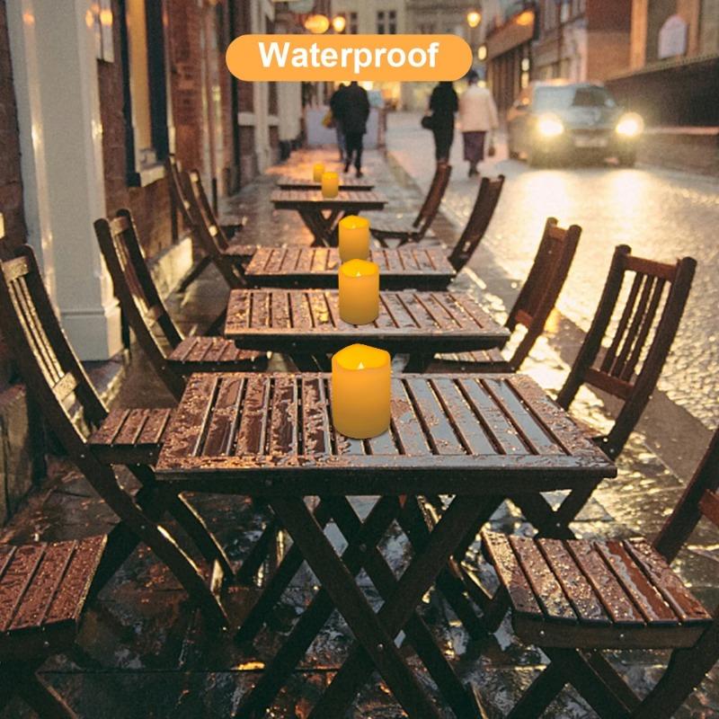 3Pcs/Set Simplicity Flickering LED Flameless Candle Light with Remote Control Intelligence for Patio, Garden & Holiday Displays