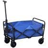 Folding Garden Cart with Wheels Adjustable Telescopic Handle 100 Kg Load for Camping Shopping 64x42x27 Cm Blue