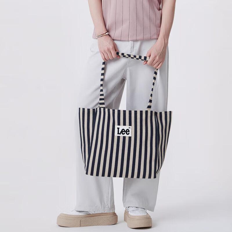 Lee Striped Canvas Tote Shoulder Bag