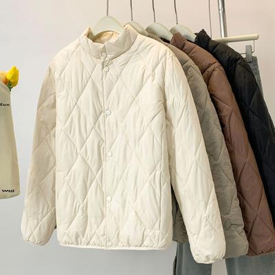 2025 Winter Diamond Plaid Embroidered Label Warm Cotton Clothes for Men and Women, Ins Hong Kong Style Casual Versatile Cotton Clothes