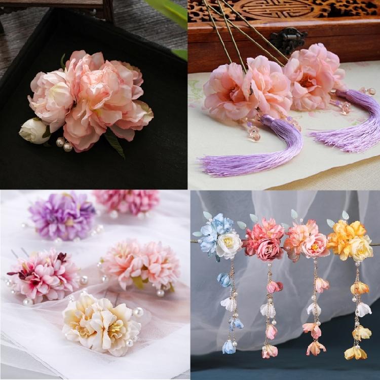 Set of 40 Artificial Flower for Wedding Bouquets Photography Props Florals Roses Peonies Dahlias Table Centerpieces